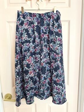 Blue Vintage floral apostrophe skirt